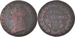 World Coins - Coin, France, Dupré, 5 Centimes, AN 8, Metz, , Bronze, KM:640.2