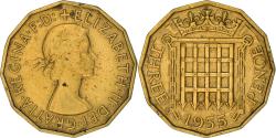 World Coins - Coin, Great Britain, Elizabeth II, 3 Pence, 1955, , Nickel-brass