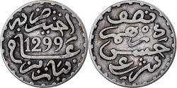 World Coins - Morocco, Moulay al-Hasan I, 1/2 Dirham, 1881/1299 AH, Paris, Silver,