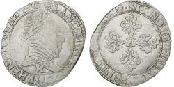 World Coins - France, Henri III, 1/2 Franc au col plat, 1591, Toulouse, Silver,