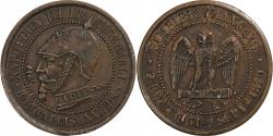 World Coins - France, Napoleon III, Module de 5 Centimes, 1870, Paris, Satirique, Bronze