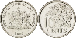 World Coins - TRINIDAD & TOBAGO, 10 Cents, 2006, KM #31, , Copper-Nickel, 16.2, 1.42