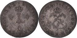 World Coins - Coin, France, Louis XV, Double sol (2 sous) en billon, 2 Sols, 1742, Strasbourg