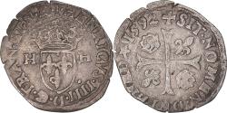 World Coins - Coin, France, Henri IV, Douzain aux deux H, 1592, Limoges, , Silver
