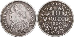 World Coins - ITALIAN STATES, 10 Soldi, 50 Centesimi, 1869, Roma, KM #1386.1, ,...