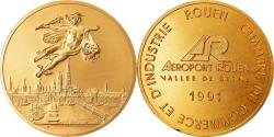 World Coins - France, Token, Aéroport de Rouen, Vallée de Seine, Business & industry, 1991