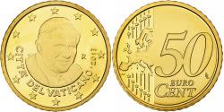 World Coins - VATICAN CITY, Benedict XVI, 50 Euro Cent, Proof, 2013, Rome, Brass,