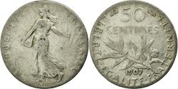 World Coins - Coin, France, Semeuse, 50 Centimes, 1907, , Silver, Gadoury:420