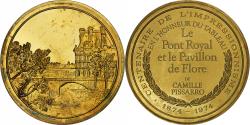 World Coins - France, Medal, Le Pont Royal et le Pavillon de Flore, Camille Pissarro, Vermeil