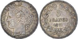 World Coins - Coin, France, Cérès, 5 Francs, 1871, Bordeaux, , Silver, KM:818.2
