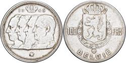 World Coins - Belgium, Régence Prince Charles, 100 Francs, 100 Frank, 1949, Brussels, Silver