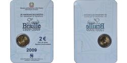 World Coins - Coin, Italy, 2 Euro, 2009, Rome, LOUIS BRAILLE., , Bi-Metallic, KM:310