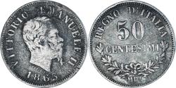 World Coins - Coin, Italy, Vittorio Emanuele II, 50 Centesimi, 1863, Milan, , Silver