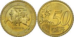World Coins - Lithuania, 50 Euro Cent, BU, 2015, Vilnius, Nordic gold,