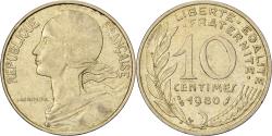 World Coins - France, 10 Centimes, Marianne, 1980, Paris, Aluminum-Bronze,