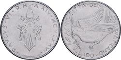 World Coins - Vatican, Paul VI, 100 Lire, 1976 (Anno XIV), Rome, Stainless Steel,