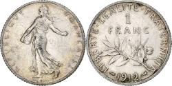 World Coins - Coin, France, Semeuse, Franc, 1912, Paris, , Silver, KM:844.1