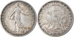 World Coins - Coin, France, Semeuse, 2 Francs, 1902, Paris, , Silver, KM:845.1
