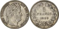 World Coins - Coin, France, Louis-Philippe, 5 Francs, 1839, Bordeaux, , Silver