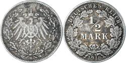 World Coins - Coin, GERMANY - EMPIRE, 1/2 Mark, 1918, Munich, , Silver, KM:17