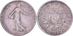 World Coins - France, 50 Centimes, Semeuse, 1919, Paris, Silver, , Gadoury:420