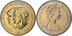 World Coins - United Kingdom, Elizabeth II, 25 New Pence, Royal Wedding, 1981, Llantrisant