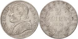 World Coins - Coin, ITALIAN STATES, PAPAL STATES, Pius IX, 2 Lire, 1867, Rome,