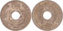 World Coins - FRENCH INDO-CHINA, 5 Cents, 1938, Paris, Maillechort, , KM:18