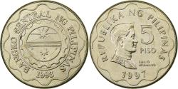 World Coins - Philippines, 5 Piso, 1997, Acier plaqué laiton, , KM:272