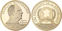 World Coins - France, Medal, François Mitterrand, Président de la République, Copper Gilt