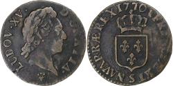 World Coins - France, Louis XV, 1/2 Sol à la vieille tête, 1770, Reims, Copper,
