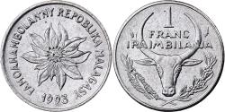 World Coins - Madagascar, Franc, 1993, Paris, Stainless Steel, , KM:8