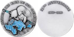 World Coins - France, Medal, Syndicat des Eaux du Sud-Saumurois, 1996, Silvered bronze, J.