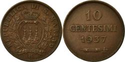 World Coins - Coin, San Marino, 10 Centesimi, 1937, Rome, , Bronze, KM:13