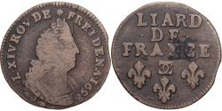 World Coins - France, Louis XIV, Liard, Liard de France au buste âgé, troisième type, 1698