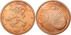World Coins - Finland, 5 Centimes, 2002, Vantaa, Copper Plated Steel,