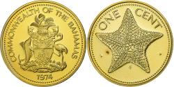 World Coins - Bahamas, Elizabeth II, Cent, 1974, Franklin Mint, Proof, Nickel-brass