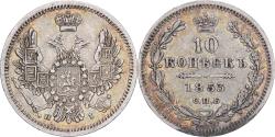 World Coins - Russia, Nicholas I, 10 Kopeks, 1853, Saint Petersburg, Silver,