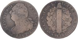 World Coins - Coin, France, Louis XVI, 2 sols François, 1792 / AN 4, Paris,