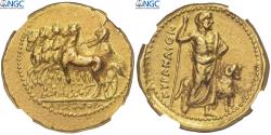 Ancient Coins - Kyrenaica, Stater, ca. 331-322, Kyrene, Gold, NGC, , BMC:106