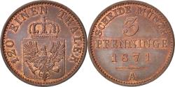 World Coins - Coin, German States, PRUSSIA, Wilhelm I, 3 Pfennig, 1871, , Copper, KM:482