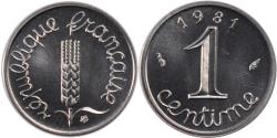 World Coins - Coin, France, Épi, Centime, 1981, Paris, , Stainless Steel, Gadoury:91