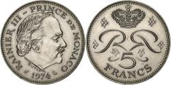 World Coins - Coin, Monaco, Rainier III, 5 Francs, 1974, , Copper-nickel, KM:150