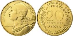 World Coins - France, 20 Centimes, Marianne, 1971, Paris, FDC, Aluminum-Bronze,