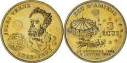 World Coins - France, 3 écus d'Amiens, Cirque Jules Verne, 1994, , Brass