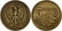 World Coins - Poland, 5 Groszy, 1998, Warsaw, Brass, , KM:278