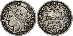 World Coins - France, Cérès, 5 Francs, 1870, Paris, , Silver, KM:818.1, Gadoury:742