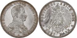 World Coins - Kingdom of Prussia, Wilhelm II, 3 Mark, 1914, Berlin, Silver,