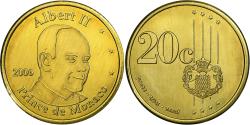 World Coins - Monaco, Token, Albert II, 20 C, Essai-Trial, 2006, Brass,