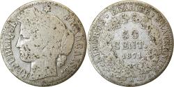 World Coins - Coin, France, Cérès, 50 Centimes, 1871, Paris, , Silver, KM:834.1